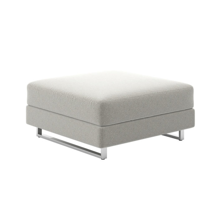 Collette - 36" Ottoman with textured fabric and polished metal U-Legs.