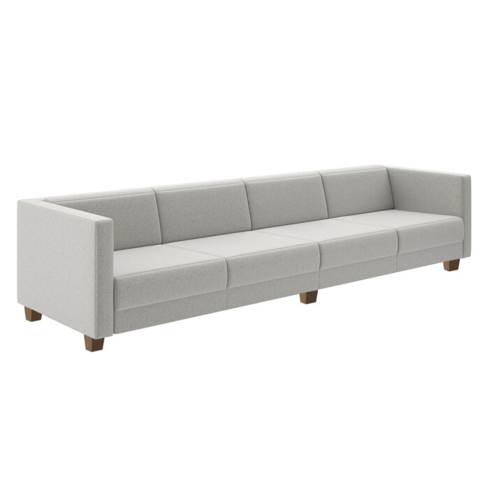 Quattro - 4 Seat Lounge textured fabric and wooden legs.