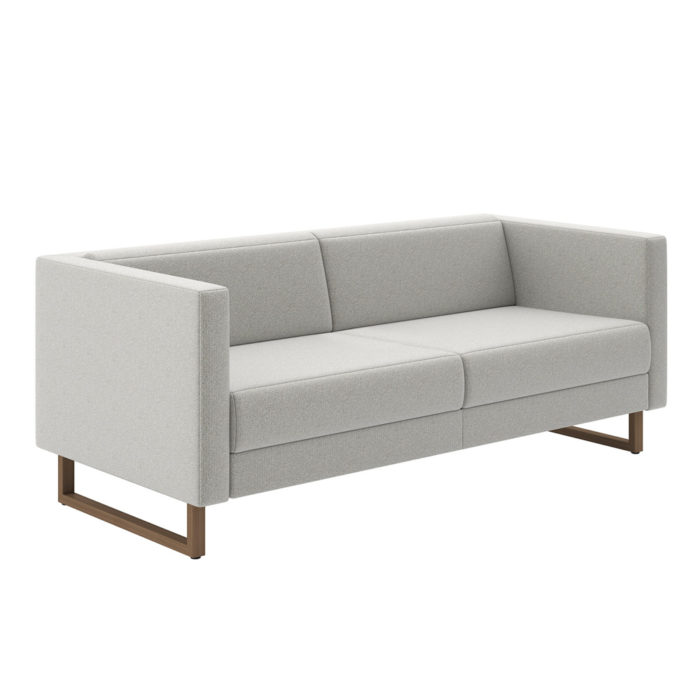 Tellaro - 2.5 Seat Lounge with textured fabric and almond stained wood U-Legs.