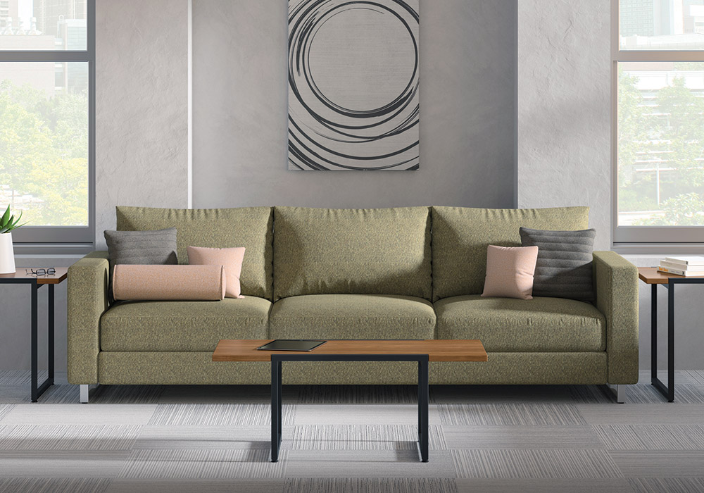 Symphony : 3 seat sofa with metal legs