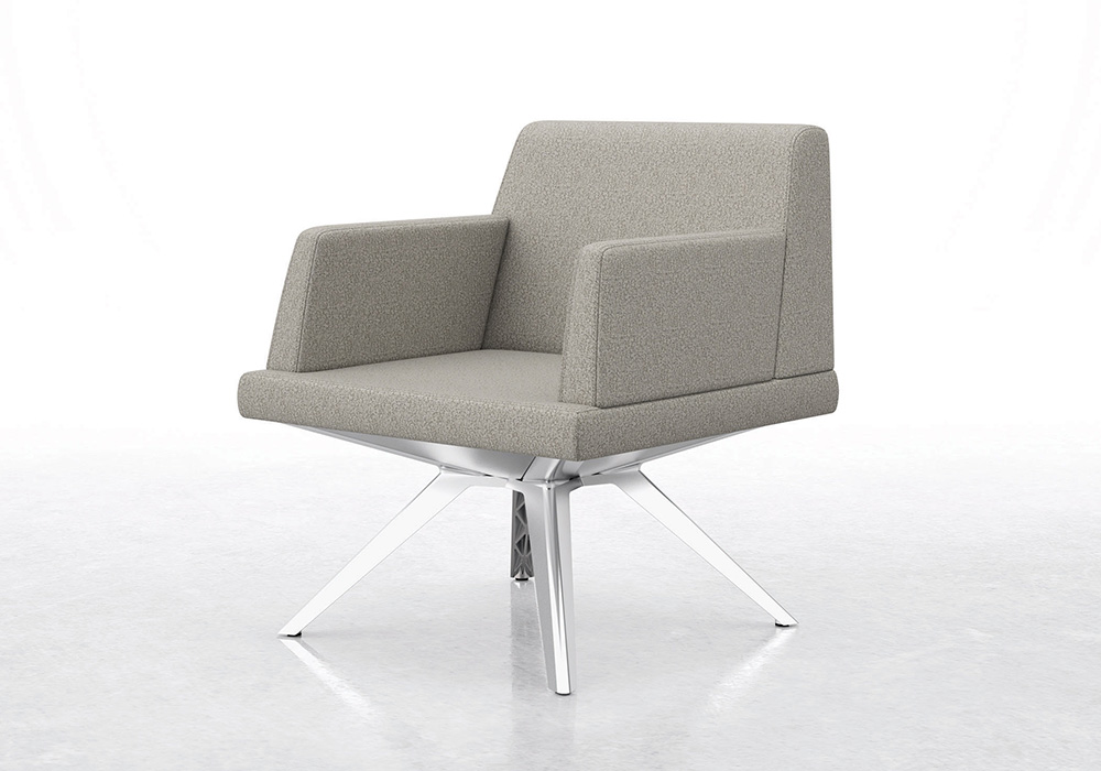 Farrah: 1 Seat Lounge with polished metallic base