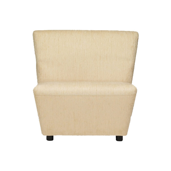 Largo: One Seat Armless Lounge in faux leather with nylon black legs