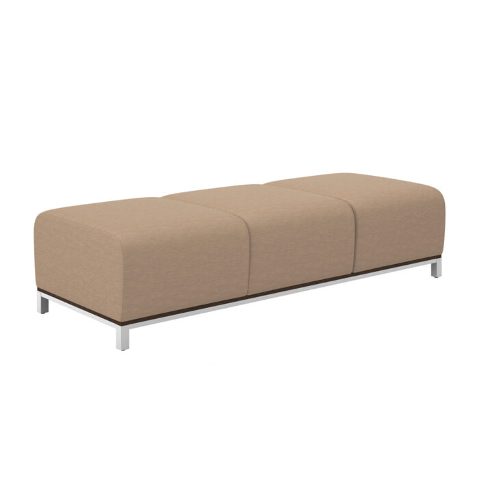 Swift: 3 Seat Bench with textured fabric and metal base